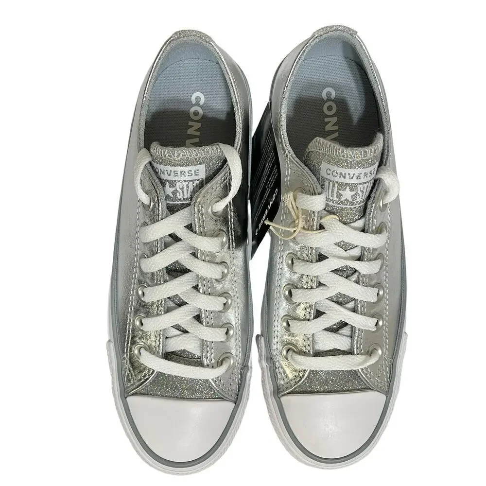 NWT Converse Chuck Taylor All Star Heirloom Silver Sparkle Low Top Sneakers